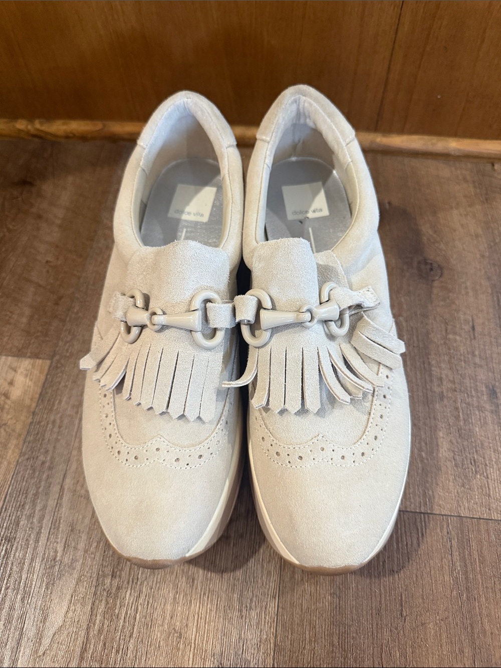 Dolce Vita Women’s Kiltie Fringe Suede Sneakers in Cream